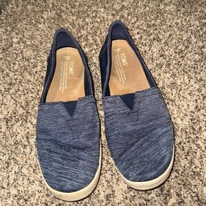 Navy Blue Toms Slide On Shoes